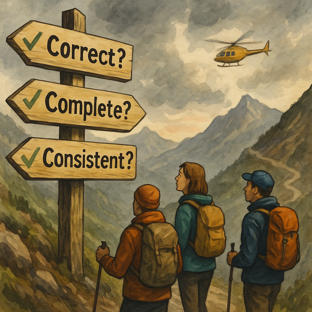 Correct? Complete? Consistent?